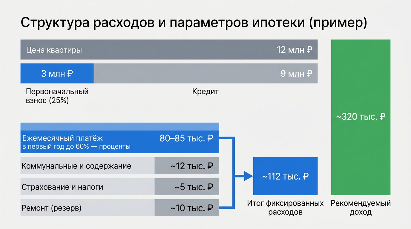 Структура расходов и параметров ипотеки